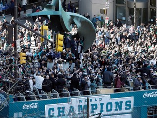 Oslavy hráčov Philadelphie Eagles.