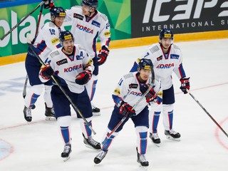 Kórejskí hokejisti na ilustračnej fotografii.