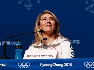 Mikaela Shiffrinová na tlačovej konferencii v Pjongčangu.