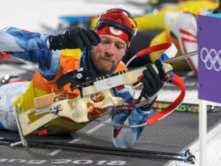 Čech Jaroslav Soukup počas štafety mužov na ZOH 2018.