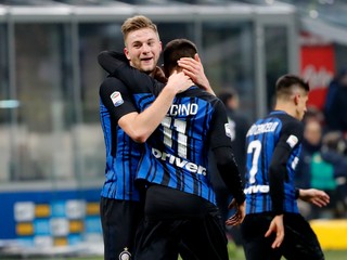 Milan Škriniar strelil prvý gól Interu v zápase.
