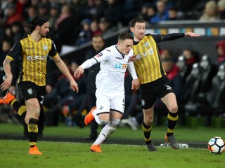 Momentka zo zápasu medzi Swansea a Sheffieldom Wednesday.