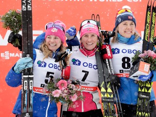 Zľava Jessica Digginsová, Marit Björgenová a Ragnhild Hagová.