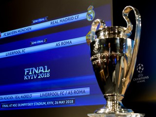 Momentka zo žrebu semifinále Ligy majstrov 2017/2018.