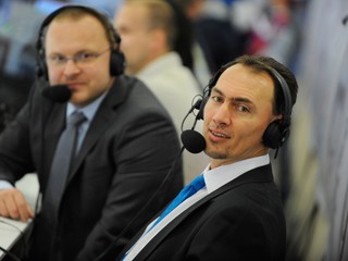 Miroslav Šatan, súčasný generálny manažér slovenských hokejových reprezentácií, na ilustračnej fotografii z MS 2015, kedy pôsobil ako spolukomentátor v RTVS.