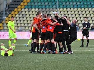 Futbalisti Ružomberka sa radujú z postupu do finále Slovnaft Cupu.