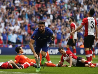 Olivier Giroud sa raduje zo svojho gólu.