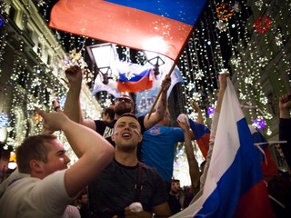 Ruskí fanúšikovia počas MS vo futbale 2018.