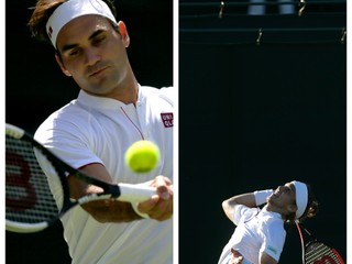 Lukáš Lacko (vpravo) v druhom kole na Wimbledone vyzve Rogera Federera (vľavo).