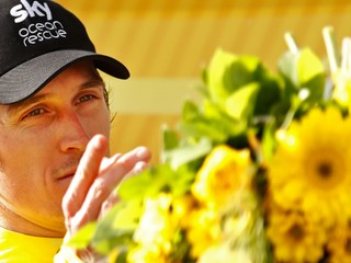 Geraint Thomas z tímu Sky vyhrá Tour de France 2018.