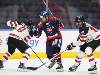 Na Hlinka Gretzky Cupe si Slováci zahrali aj proti Kanade.