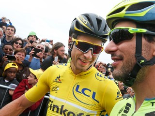 Peter Sagan (vľavo) a Oscar Gatto (vpravo) ešte vo farbách tímu Tinkoff.