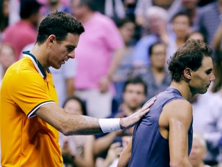 Juan Martín Del Potro (vľavo) a Rafael Nadal.