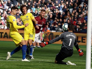 Momentka zo zápasu West Ham United - Chelsea Londýn.