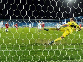Rozhodujúci gól v zápase Nitra - Trenčín.