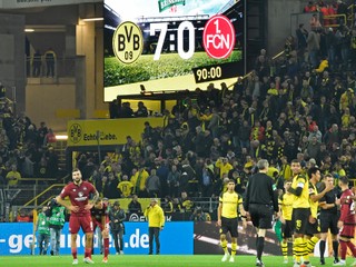 Momentka zo zápasu Dortmund - Norimberg.