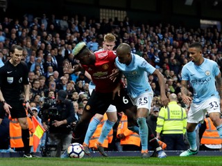 Manchesterské derby. Ilustračná fotografia.