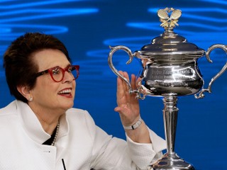 Bývalá americká tenistka Billie Jean Kingová počas tlačovej konferencie pred tenisovým turnajom Australian Open v Melbourne 11. januára 2018.