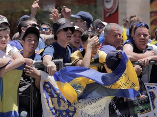 Fanúšikovia argentínskeho klubu Boca Juniors.