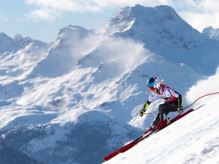 Mikaela Shiffrinová počas super-G v St. Moritzi.
