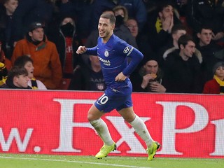 Eden Hazard v zápase proti Watfordu.