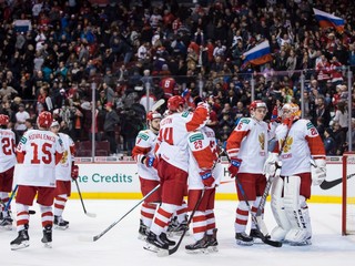 Ruskí hokejisti sa radujú z víťazstva na MS v hokeji do 20 rokov 2019.