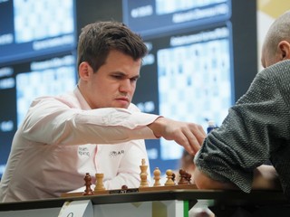 Magnus Carlsen na majstrovstvách sveta v bleskovom šachu v Petrohrade.
