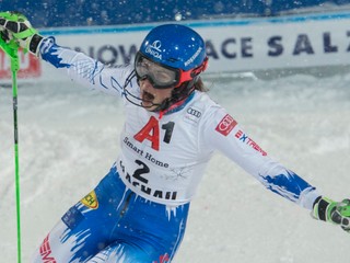 Petra Vlhová po dojazde do cieľa slalomu vo Flachau.