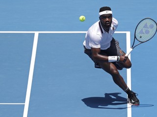 Američan Frances Tiafoe v osemfinále Australian Open 2019.