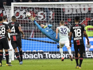 Momentka zo zápasu Leverkusen - Bayern Mníchov.