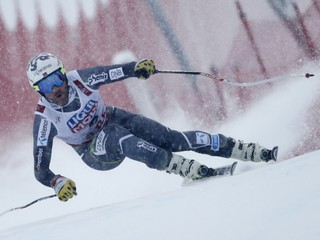 Nórsky lyžiar Kjetil Jansrud počas zjazdu na majstrovstvách sveta v Are.