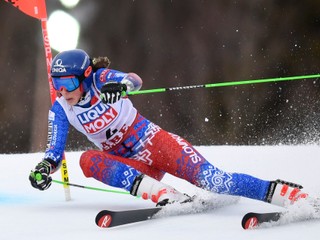 Petra Vlhová počas obrovského slalomu na MS v alpskom lyžovaní 2019.