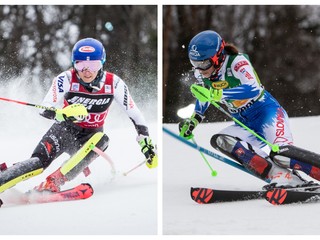 Mikaela Shiffrinová (vľavo) a Petra Vlhová.