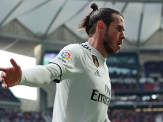 Gareth Bale v zápase proti Atleticu Madrid.