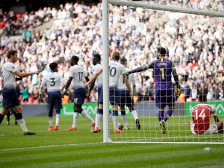 Momentka zo zápasu Tottenham - Arsenal Londýn.