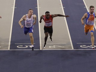 Ján Volko vo finále behu na 60 metrov na HME v atletike 2019.