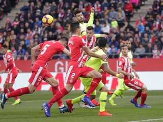 Momentka zo zápasu medzi FC Girona a FC Barcelona - ilustračná fotografia.