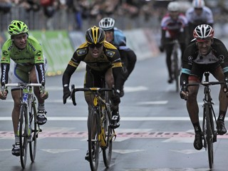Peter Sagan po prehratom súboji s Geraldom Ciolekom na Miláno - San Remo 2013.