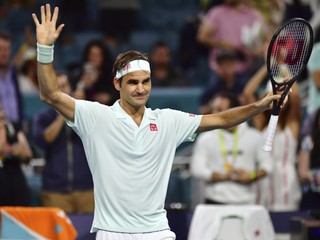 Roger Federer po postupe do semifinále v Miami 2019.