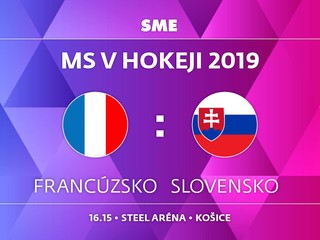 Francúzsko - Slovensko, zápas MS v hokeji 2019, skupina A. Sledujte online prenos na SME.sk.