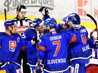 Slovenskí hokejisti počas prípravy na MS v hokeji 2019.
