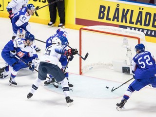 Momentka zo zápasu Slovensko - USA na MS v hokeji 2019.