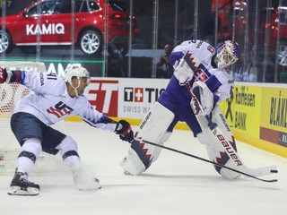 Patrik Rybár v zápase Slovensko - USA na MS v hokeji 2019.