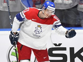 Dominik Kubalík v drese českej reprezentácie.
