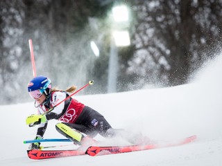 Mikaela Shiffrinová počas prvého kola pretekov svetového pohára v slalome žien v chorvátskom Záhrebe.