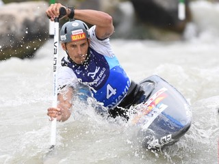 Slovenský reprezentant v C1 Matej Beňuš počas finále 2. kola Svetového pohára vo vodnom slalome v bratislavskom Čunove 22. júna 2019. 