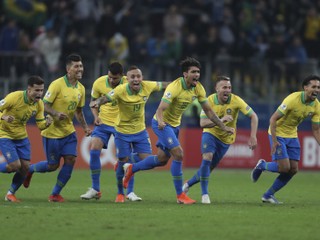 Futbalisti Brazílie po postupe do semifinále Copa America 2019.