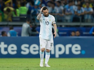 Lionel Messi v zápase semifinále Copa América 2019 Brazília - Argentína.