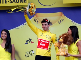 Giulio Ciccone v žltom drese pre lídra Tour po 6. etape Tour de France 2019.