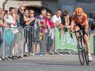 Cyklistka a majsterka sveta Anna Van Der Breggenová počas pretekov v ženskej kategórii Elite na majstrovstvách sveta v Innsbrucku 2018.